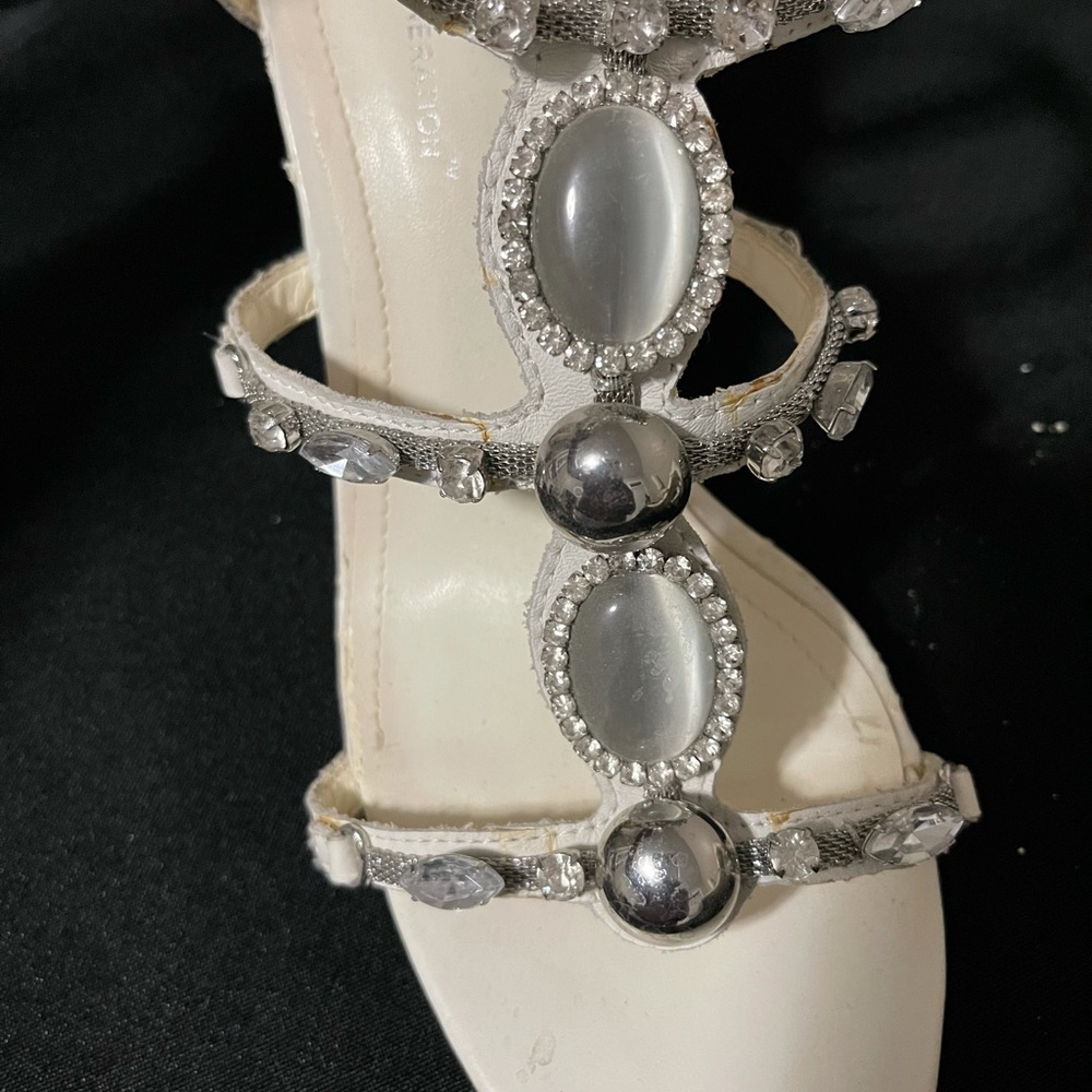 BCBG White Rhinestone Sandals - Picture 3 of 6